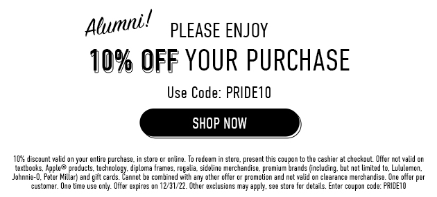 10% off your bookstore purchase with code: PRIDE10